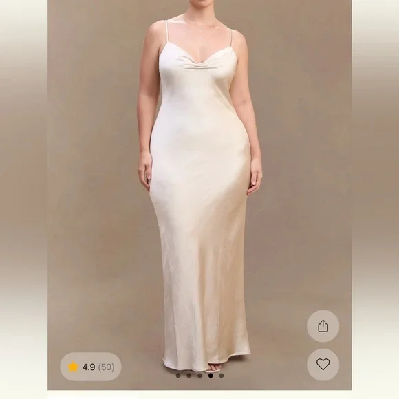 Meshki Lilly Sweetheart Satin Maxi - Blush Gold (champagne) - Picture 4 of 10